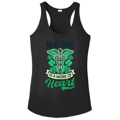 Work Of Heart Design St Patricks Nurse Gift Ladies PosiCharge Competitor Racerback Tank