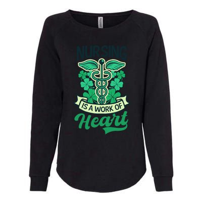 Work Of Heart Design St Patricks Nurse Gift Womens California Wash Sweatshirt