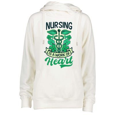 Work Of Heart Design St Patricks Nurse Gift Womens Funnel Neck Pullover Hood