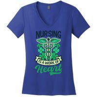 Work Of Heart Design St Patricks Nurse Gift Women's V-Neck T-Shirt