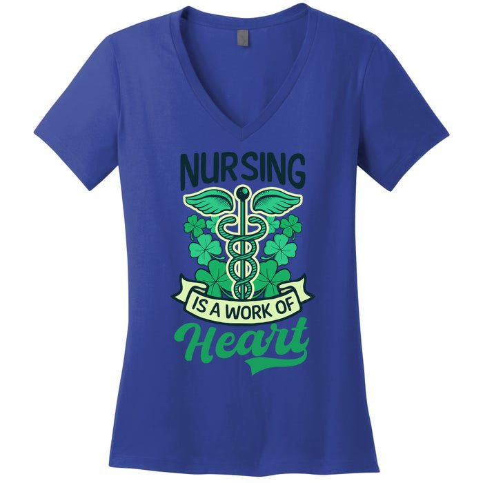 Work Of Heart Design St Patricks Nurse Gift Women's V-Neck T-Shirt