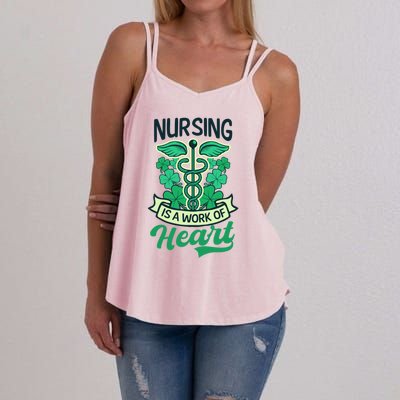 Work Of Heart Design St Patricks Nurse Gift Women's Strappy Tank