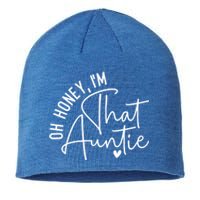 Wo Oh Honey Im That Auntie Heart Cute Aunt To Be Gift Sustainable Beanie