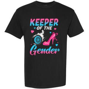 Wheels Or Heels Keeper Of The Gender Baby Reveal Party Garment-Dyed Heavyweight T-Shirt