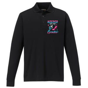 Wheels Or Heels Keeper Of The Gender Baby Reveal Party Performance Long Sleeve Polo