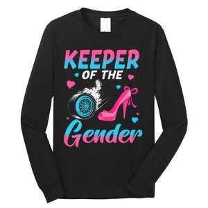 Wheels Or Heels Keeper Of The Gender Baby Reveal Party Long Sleeve Shirt