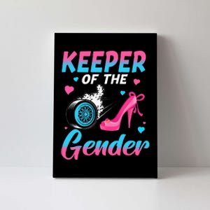 Wheels Or Heels Keeper Of The Gender Baby Reveal Party Canvas