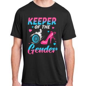 Wheels Or Heels Keeper Of The Gender Baby Reveal Party Adult ChromaSoft Performance T-Shirt