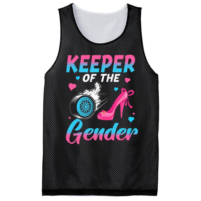 Wheels Or Heels Keeper Of The Gender Baby Reveal Party Mesh Reversible Basketball Jersey Tank