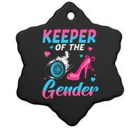 Wheels Or Heels Keeper Of The Gender Baby Reveal Party Ceramic Star Ornament