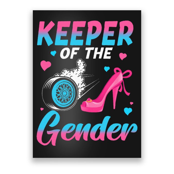 Wheels Or Heels Keeper Of The Gender Baby Reveal Party Poster