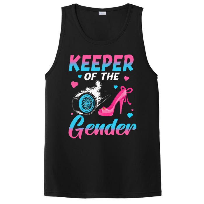 Wheels Or Heels Keeper Of The Gender Baby Reveal Party PosiCharge Competitor Tank