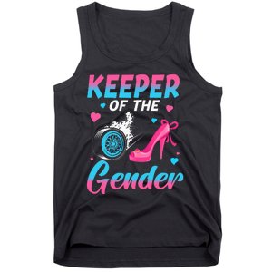 Wheels Or Heels Keeper Of The Gender Baby Reveal Party Tank Top