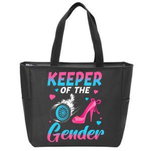 Wheels Or Heels Keeper Of The Gender Baby Reveal Party Zip Tote Bag