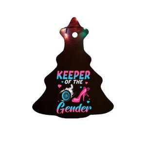 Wheels Or Heels Keeper Of The Gender Baby Reveal Party Ceramic Tree Ornament