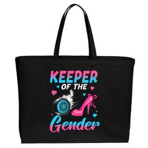 Wheels Or Heels Keeper Of The Gender Baby Reveal Party Cotton Canvas Jumbo Tote