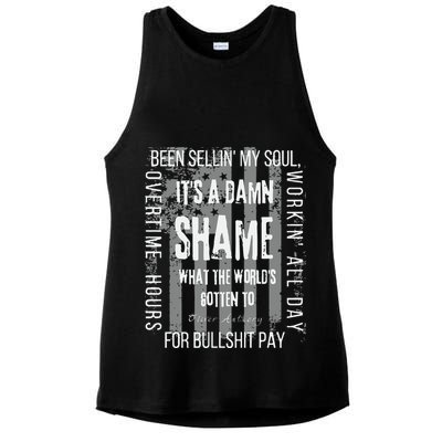 Working Overtime Hours For Bullshit Pay I Wanna Go Home Oliver Anthony Ladies PosiCharge Tri-Blend Wicking Tank