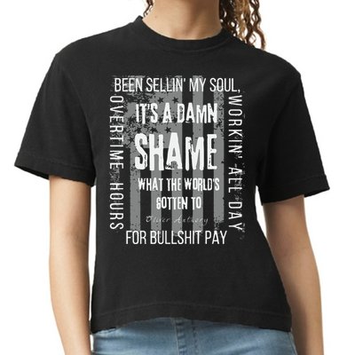 Working Overtime Hours For Bullshit Pay I Wanna Go Home Oliver Anthony Comfort Colors Boxy T-Shirt