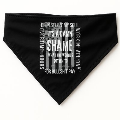 Working Overtime Hours For Bullshit Pay I Wanna Go Home Oliver Anthony USA-Made Doggie Bandana