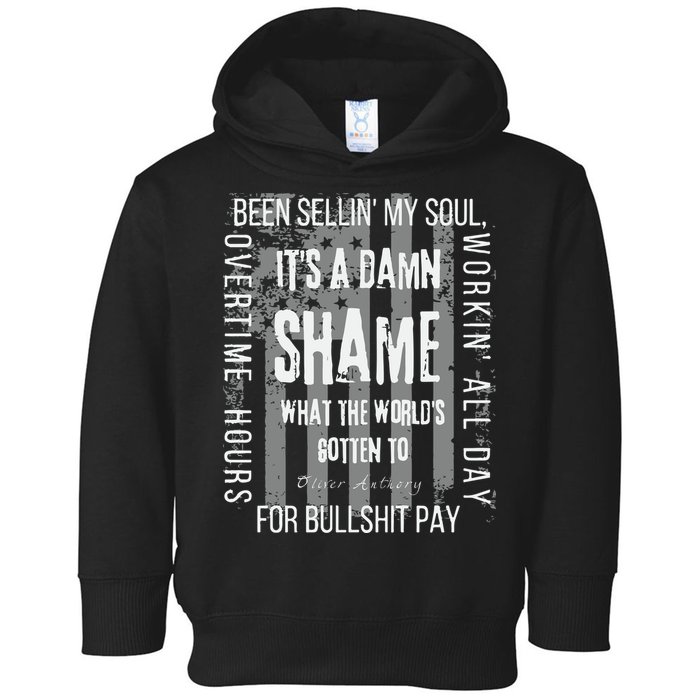 Working Overtime Hours For Bullshit Pay I Wanna Go Home Oliver Anthony Toddler Hoodie