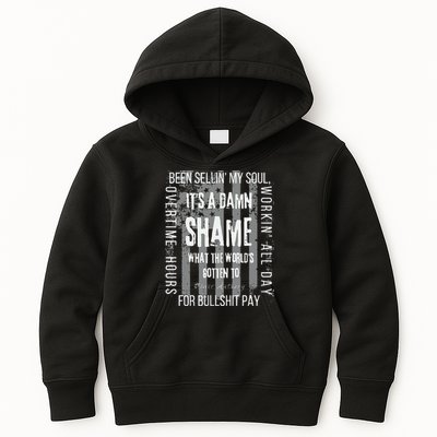 Working Overtime Hours For Bullshit Pay I Wanna Go Home Oliver Anthony Kids Hoodie