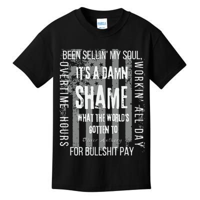 Working Overtime Hours For Bullshit Pay I Wanna Go Home Oliver Anthony Kids T-Shirt