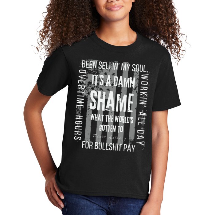 Working Overtime Hours For Bullshit Pay I Wanna Go Home Oliver Anthony Kids T-Shirt