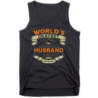 WorldS Okayest Husband Funny Vintage Label Sarcastic Tank Top