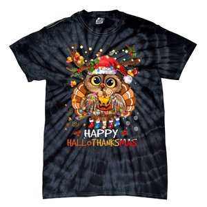 Whimsical Owl Holiday Celebration Tie-Dye T-Shirt