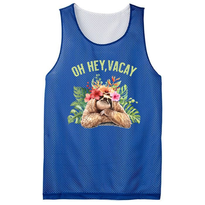 Wo Oh Hey Vacay Souvenir Gift Mesh Reversible Basketball Jersey Tank