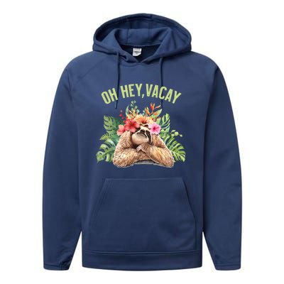 Wo Oh Hey Vacay Souvenir Gift Performance Fleece Hoodie