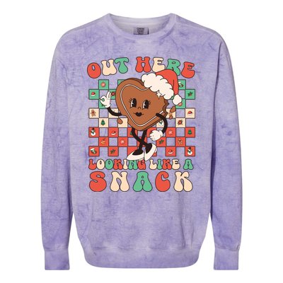 Winter Out Here Looking Like A Snack Xmas Gingerbread Heart Colorblast Crewneck Sweatshirt