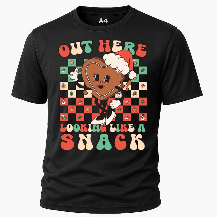 Winter Out Here Looking Like A Snack Xmas Gingerbread Heart Cooling Performance Crew T-Shirt