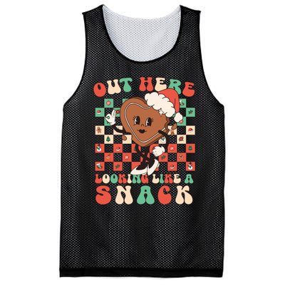 Winter Out Here Looking Like A Snack Xmas Gingerbread Heart Mesh Reversible Basketball Jersey Tank