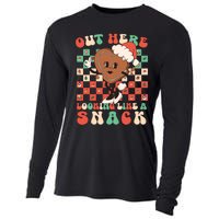 Winter Out Here Looking Like A Snack Xmas Gingerbread Heart Cooling Performance Long Sleeve Crew