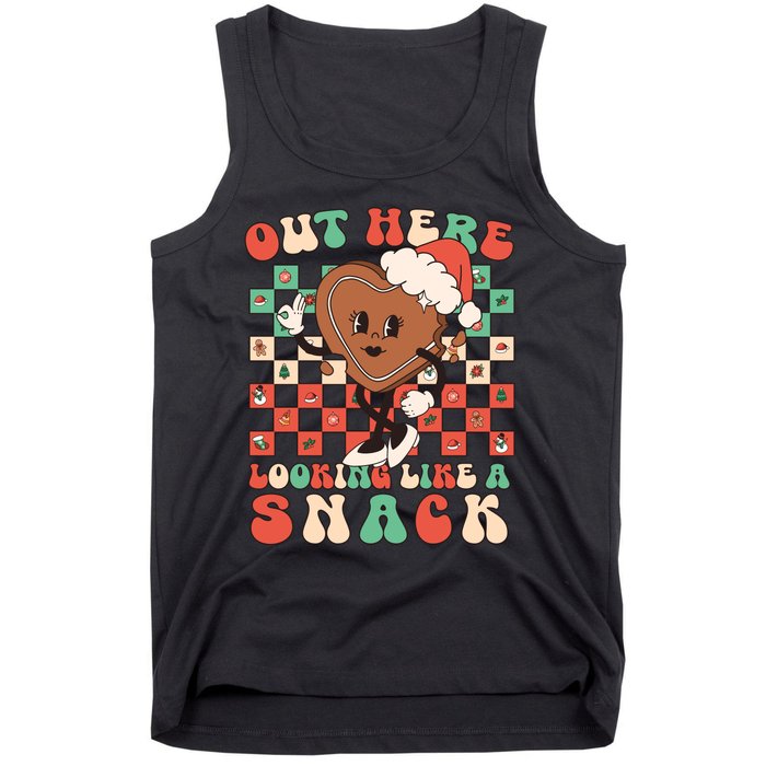 Winter Out Here Looking Like A Snack Xmas Gingerbread Heart Tank Top