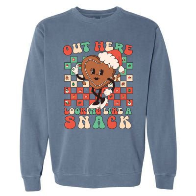 Winter Out Here Looking Like A Snack Xmas Gingerbread Heart Garment-Dyed Sweatshirt