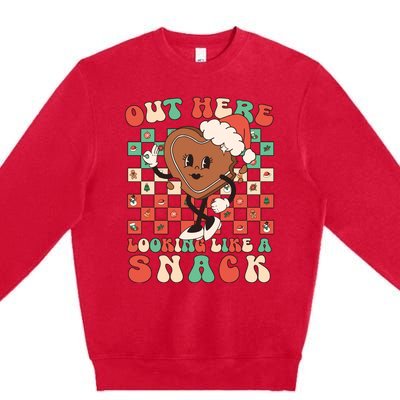 Winter Out Here Looking Like A Snack Xmas Gingerbread Heart Premium Crewneck Sweatshirt