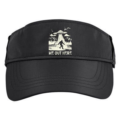 We Out Here Funny Bigfoot Mothman Cryptid Ufo Abduction Adult Drive Performance Visor