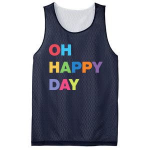 Womens Oh Happy Day, Cute Casual Women's Summer Fashion Funny Mesh Reversible Basketball Jersey Tank