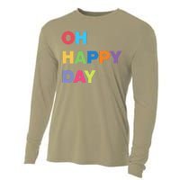 Womens Oh Happy Day, Cute Casual Women's Summer Fashion Funny Cooling Performance Long Sleeve Crew