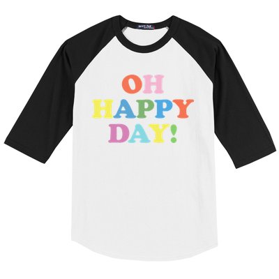 Womens Oh Happy Day, Cute Casual Women's Summer Fashion Baseball Sleeve Shirt