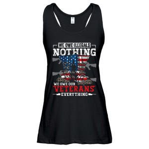 We Owe Illegals Nothing We Owe Our Veterans Everything Ladies Essential Flowy Tank