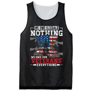 We Owe Illegals Nothing We Owe Our Veterans Everything Mesh Reversible Basketball Jersey Tank