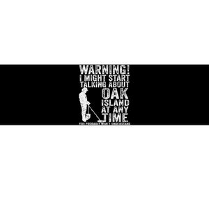 Warning Oak Island Metal Detecting Detector Funny Bumper Sticker