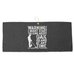 Warning Oak Island Metal Detecting Detector Funny Large Microfiber Waffle Golf Towel