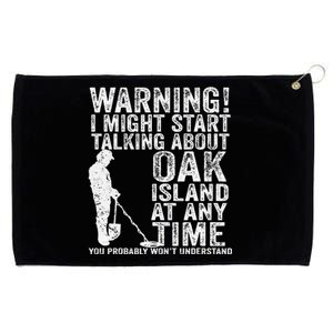 Warning Oak Island Metal Detecting Detector Funny Grommeted Golf Towel