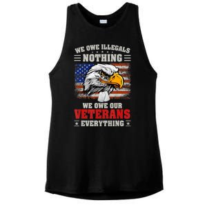 We Owe Illegals Nothing We Owe Our Veterans Everything Ladies PosiCharge Tri-Blend Wicking Tank