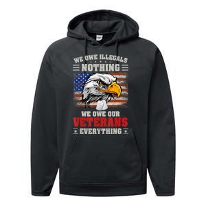 We Owe Illegals Nothing We Owe Our Veterans Everything Performance Fleece Hoodie