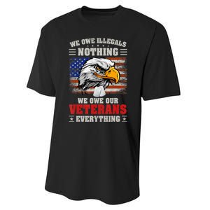 We Owe Illegals Nothing We Owe Our Veterans Everything Performance Sprint T-Shirt